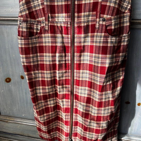 McQ Alexander McQueen  Flannel Plaid body con dress size 40 - Picture 9 of 14